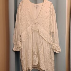 Badgley Mischka white Lace eyelet dress